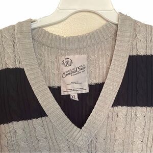 Y2K Campus Crew Women's Black and Gray XL Sweater